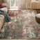 RELEANY Washable Area Rugs 5x7 NonSlip Modern Abstract Soft for Living Room Entryway Bedroom Nursery Print Pattern Brown Rust Red Green Blue Multi