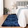 duduta Navy Blue Fluffy Plush Runner Rugs 2x6 ft Tie Dye Rectangle Shag Rug for Bedroom Dorm Living Room Kids Room Machine Washable AntiSlip