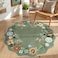 Lahome Floral Round Area Rugs Washable Small Round Rug 3ft NonSlip Soft Boho UltraThin Circle Carpet for Bedroom Entryway Kitchen Laundry Bathroom Green
