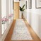 Wonnitar Floral Washable Runner Rug 26x8 Runners for Hallways Pink Rugs for Entryway Bedroom Boho Non Slip Soft 8ft Long Carpet for Kitchen Bathroom Laundry