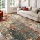 RELEANY Washable Area Rugs 6x9 NonSlip Modern Abstract Soft for Living Room Entryway Bedroom Nursery Print Pattern Brown Rust Red Green Blue Multi
