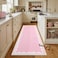 GarveeHome 2x6 Runner Rug for Hallway Washable Kitchen Rugs Non Slip Solid Pink Modern Minimalism Soft LowPile Scalloped Indoor Carpet for Entryway Laundry Room Floor Mats with Rubber Back