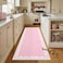 GarveeHome 2x6 Runner Rug for Hallway Washable Kitchen Rugs Non Slip Solid Pink Modern Minimalism Soft LowPile Scalloped Indoor Carpet for Entryway Laundry Room Floor Mats with Rubber Back