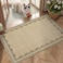 GarveeHome Door Mat Indoor Rugs for Entryway Scalloped Solid Tan Jute Digital Printing Small Rug 2x3 Washable NonSlip Modern Soft LowPile Carpet for Bedroom Kitchen Entrance
