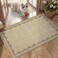 GarveeHome Door Mat Indoor Rugs for Entryway Scalloped Solid Tan Jute Digital Printing Small Rug 2x3 Washable NonSlip Modern Soft LowPile Carpet for Bedroom Kitchen Entrance