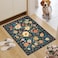 DUKINO 2x3 Rugs for Entryway Floral Indoor Washable Door Mat Non Slip Boho Small Rug for Kitchen Soft Low Pile Front Door Throw Rug for Entrance Bedroom Kitchen Laundry Bathroom Dark Blue