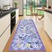 DUKINO 2x6 Runner Rug for Hallway Washable Kitchen Rug with Non Slip Backing Low Pile Soft Boho Floral Runner for Kitchen Hallway Entryway Laundry Bedroom Purple