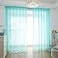 PHILEASY Window Sheer Lake Blue Curtains 84 Inches Long 2 Panels Sheer Curtains Sheer Curtain Clear Transparent Basic Rod Pocket Panel 15 Colors 10 Size for Bedroom Living Room Yard Kitchen
