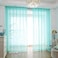 PHILEASY Window Sheer Lake Blue Curtains 84 Inches Long 2 Panels Sheer Curtains Sheer Curtain Clear Transparent Basic Rod Pocket Panel 15 Colors 10 Size for Bedroom Living Room Yard Kitchen