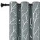 BUHUA Light Grey Blackout Bedroom Curtains Black Out Curtains 63 Inch Long 2 Panels Window Curtains Panels Windproof Elegant Tree Branches Silver Print Drapes 38W x 63L