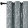 BUHUA Light Grey Blackout Bedroom Curtains Black Out Curtains 63 Inch Long 2 Panels Window Curtains Panels Windproof Elegant Tree Branches Silver Print Drapes 38W x 63L