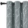 BUHUA Light Grey Blackout Bedroom Curtains Black Out Curtains 63 Inch Long 2 Panels Window Curtains Panels Windproof Elegant Tree Branches Silver Print Drapes 38W x 63L