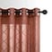 KOUFALL Sheer 63 Inch Curtains 2 Panel Set Grommet Diamond Linen Textured Semi Privacy Light Filtering Curtains for Bedroom Living Room Burnt Orange Rust Terracotta