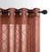 KOUFALL Sheer 63 Inch Curtains 2 Panel Set Grommet Diamond Linen Textured Semi Privacy Light Filtering Curtains for Bedroom Living Room Burnt Orange Rust Terracotta