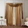 Elrene Home Fashions Athena Faux CrushedSilk Window Curtain Panel and Valance Set 52x108 2 Panels 1 Valance Gold