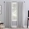 Sun Zero Greyson Faux Dupioni Silk Thermal Extreme Total Blackout Back Tab Curtain Panel 50 x 84 Chrome Gray