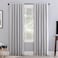 Sun Zero Greyson Faux Dupioni Silk Thermal Extreme Total Blackout Back Tab Curtain Panel 50 x 84 Chrome Gray