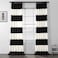 HPD Half Price Drapes Horizontal Striped Printed Curtains Cotton Curtains 96 Inches Long 1 Panel Room Darkening Window Curtains for Bedroom Living Room 50W x 96L Black and Off White