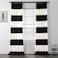 HPD Half Price Drapes Horizontal Striped Printed Curtains Cotton Curtains 96 Inches Long 1 Panel Room Darkening Window Curtains for Bedroom Living Room 50W x 96L Black and Off White