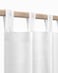 KOUFALL White Curtains 96 Inches LongSheer Linen Opaque Floor Length Curtains Sheers Drapes for Living Room2 Panels Set