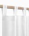 KOUFALL White Curtains 96 Inches LongSheer Linen Opaque Floor Length Curtains Sheers Drapes for Living Room2 Panels Set