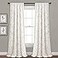 Lush Decor White Ruffle Diamond Curtains Textured Window Panel Set for Living Dining Room Bedroom Pair 84 x 54 2 Count