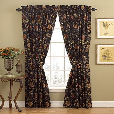 Waverly Felicite Noir Window Panel 100 Cotton Sateen 50 X 84
