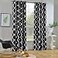 Melodieux Moroccan Room Darkening Blackout Grommet Top Curtains for Living Room 52 by 96 Inch Black 1 Panel