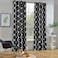 Melodieux Moroccan Room Darkening Blackout Grommet Top Curtains for Living Room 52 by 96 Inch Black 1 Panel