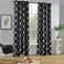 Melodieux Moroccan Room Darkening Blackout Grommet Top Curtains for Living Room 52 by 96 Inch Black 1 Panel