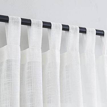 VOILYBIRD Semi Sheer Curtains Light Filtering Machine Washable Tab Top Drapes for Living Room Bedroom Off White 52 W x 84 L Pack of 2