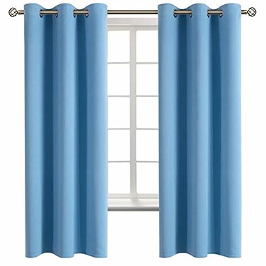 BGment Room Darkening Curtains 63 Inches Long Grommet Thermal Insulated Drapes Window Treatment Curtains for Bedroom 2 Panels 42 x 63 Inch Sky Blue