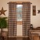 VHC Brands Rustic Lodge Window Curtains Dawson Star Brown Scalloped Curtain Panel Pair 84x40