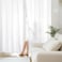 HOMEIDEAS NonSeeThrough White Privacy Sheer Curtains 52 X 84 Inches Long 2 Panels Sheer Curtains Light Filtering Window Curtains Drapes for Bedroom Living Room