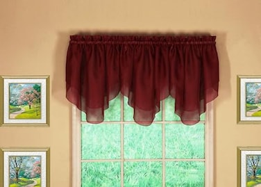 Today's Curtain Todays Curtain Emelia Original Voile Ascot 25 Burgundy 40 W x 25 L