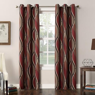 No. 918 No 918 Intersect 2Pack Ogee Print SemiSheer Grommet Curtain Panel Pair