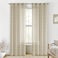 Lino Rosa Coastal Boho Farmhouse Curtains for Living Room Neutral Tan Beige and White Light Filtering Patterned Linen Drapes for Dining Room Bedroom 84 Inches Long