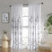 HOMEIDEAS Grey and White Semi Sheer Curtains 84 Inches Long Light Filtering Drapes Gray Leaf Printed Privacy Sheer Curtains for Bedroom Living Room 2 Panels