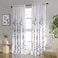 HOMEIDEAS Grey and White Semi Sheer Curtains 84 Inches Long Light Filtering Drapes Gray Leaf Printed Privacy Sheer Curtains for Bedroom Living Room 2 Panels