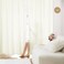 HOMEIDEAS NonSeeThrough Ivory Privacy Sheer Curtains 52 X 84 Inches Long 2 Panels Sheer Curtains Light Filtering Window Drapes for Bedroom Living Room