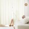HOMEIDEAS NonSeeThrough Ivory Privacy Sheer Curtains 52 X 84 Inches Long 2 Panels Sheer Curtains Light Filtering Window Drapes for Bedroom Living Room