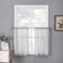 Tollpiz Sheer Tier Curtain Linen Textured Half Kitchen Curtains Sheer Light Filtering Rod Pocket Voile Small Curtains for Bathroom 25 x 36 inches Long Silver Grey Set of 2 Panels