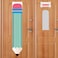 HINGTAI 2Pcs Blackout Window Cover Pencil Shape Classroom Curtains for Office Porch Room Door Window Shades