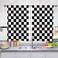 Ohocut Black and White Checkered Kitchen Curtains Rustic Farmhouse Kitchen Curtain Checkerboard Vintage Small Kitchen Curtains Sets for Cafe Window Treatment Drapes 2 Panels Each 275x39 Inch