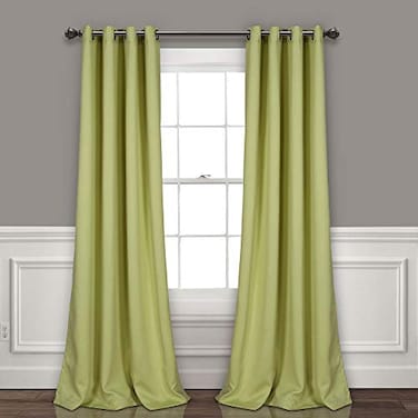 Lush Decor Insulated Grommet Blackout Window Curtain Panels Pair 52 W x 95 L Sage Classic Modern Design Chic Window Decor Long Curtains For Living Room Bedroom Or Dining Room