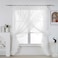 Seibeh Tex Shabby Chic Double Layer Sheer Ruffled Priscilla Rod Pocket Window Curtain Panel with Tiebacks White 100 W x 84 L