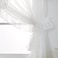 Seibeh Tex Shabby Chic Double Layer Sheer Ruffled Priscilla Rod Pocket Window Curtain Panel with Tiebacks White 100 W x 84 L