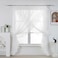 Seibeh Tex Shabby Chic Double Layer Sheer Ruffled Priscilla Rod Pocket Window Curtain Panel with Tiebacks White 100 W x 84 L