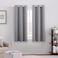 HOMEIDEAS Light Grey Kitchen Blackout Short Curtain Panels for Bedroom Thermal Insulated Grommet Top Blackout Drapes 2 Panels W38 x L45