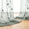 HOMEIDEAS Sage Green Sheer Curtains 63 Inches Length 2 Panels Embroidered Floral Pattern Semi Sheer Window Curtains for Bedroom Living Room